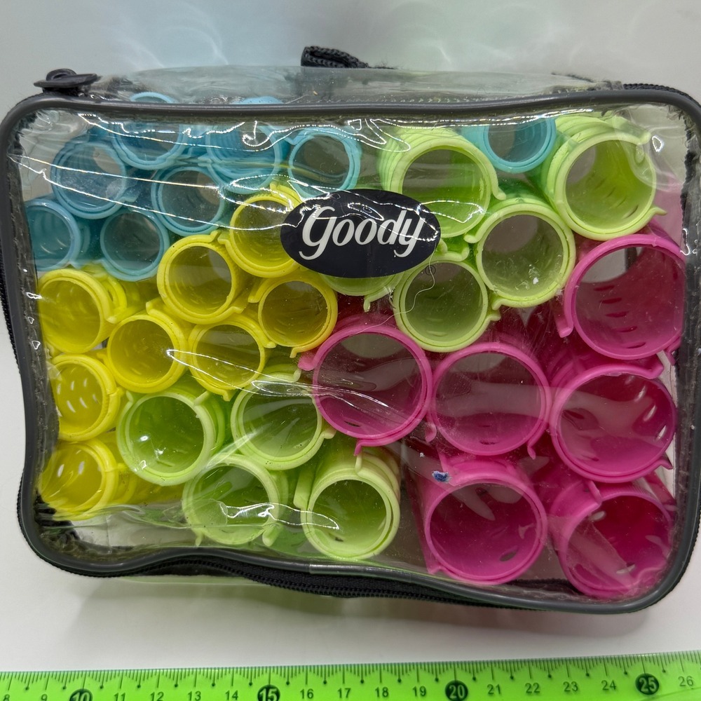 Goody Neon Plastic Hair Rollers Curlers Retro 90s Aesthetic Hair Styling Set